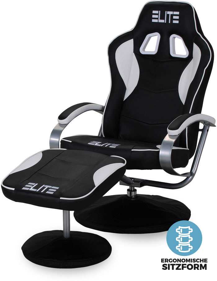 Ergonomisch auf dem Gaming-Stuhl sitzen Fotel gamingowy ze stołkiem