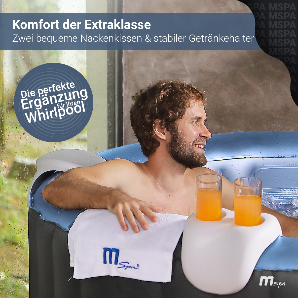 Avenli® 2 Kopfstützen mit Getränkehalter für Spas