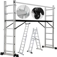 01-leitern-01-95-meter-7-sprossen-craftfull-multigeruest-cf-103a-startbild - Länge: 1.95 Meter 7 Sprossen