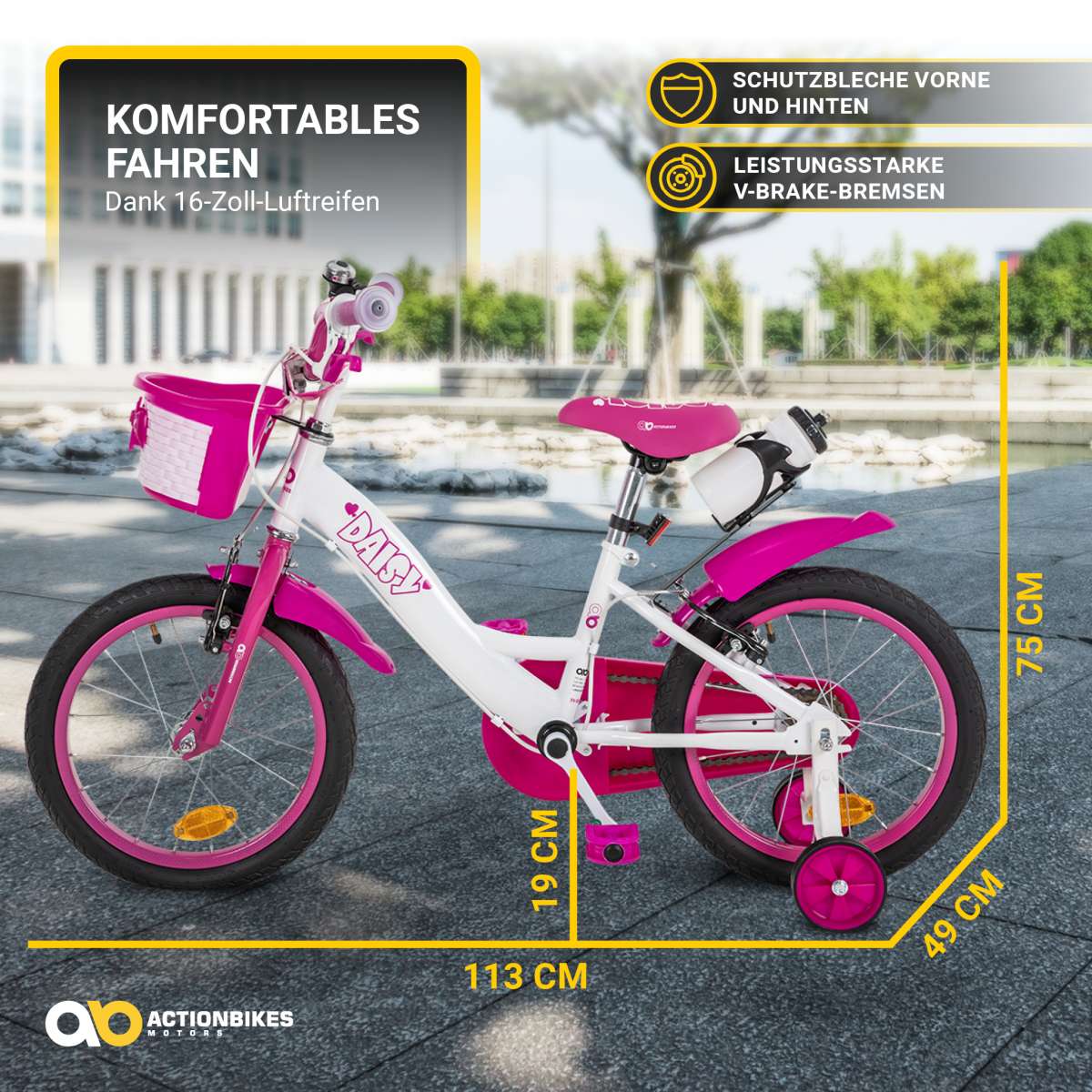 16-Zoll-Kinderfahrrad Daisy: Actionbikes Kinderrad