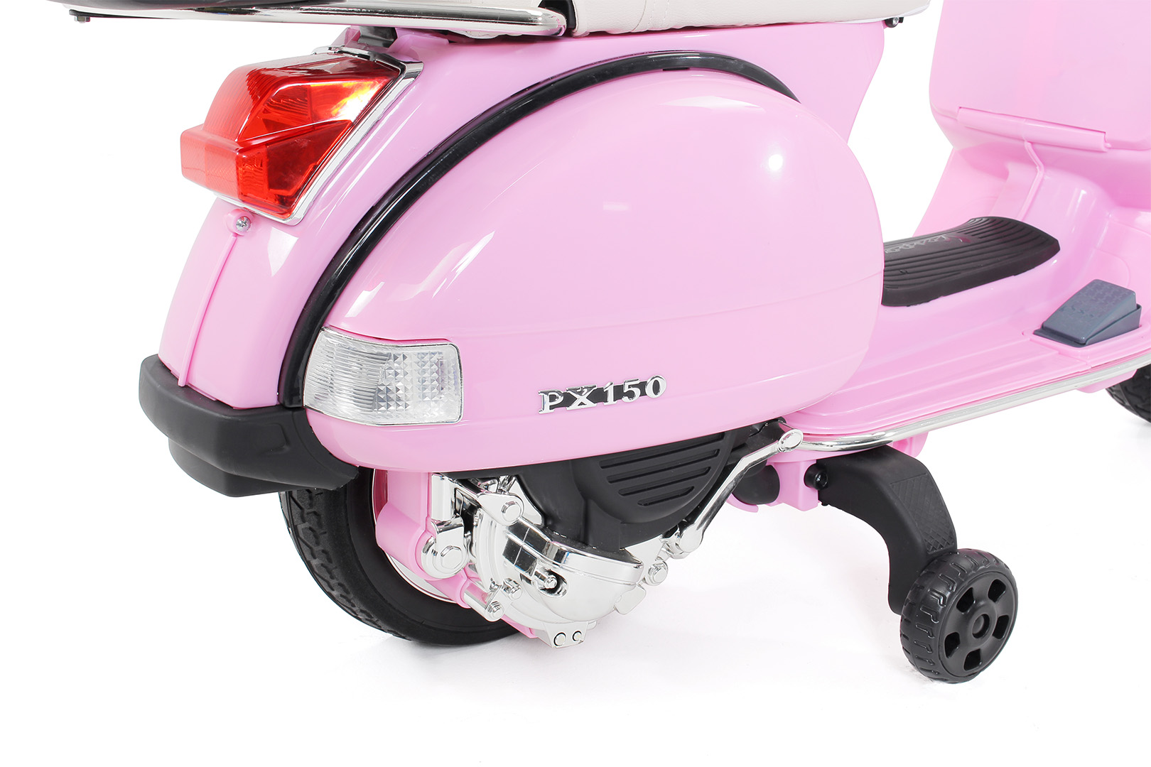 Ledersitz EVA Reifen Kinder Elektroroller Vespa PX150 lizenziert 12V 7AH 