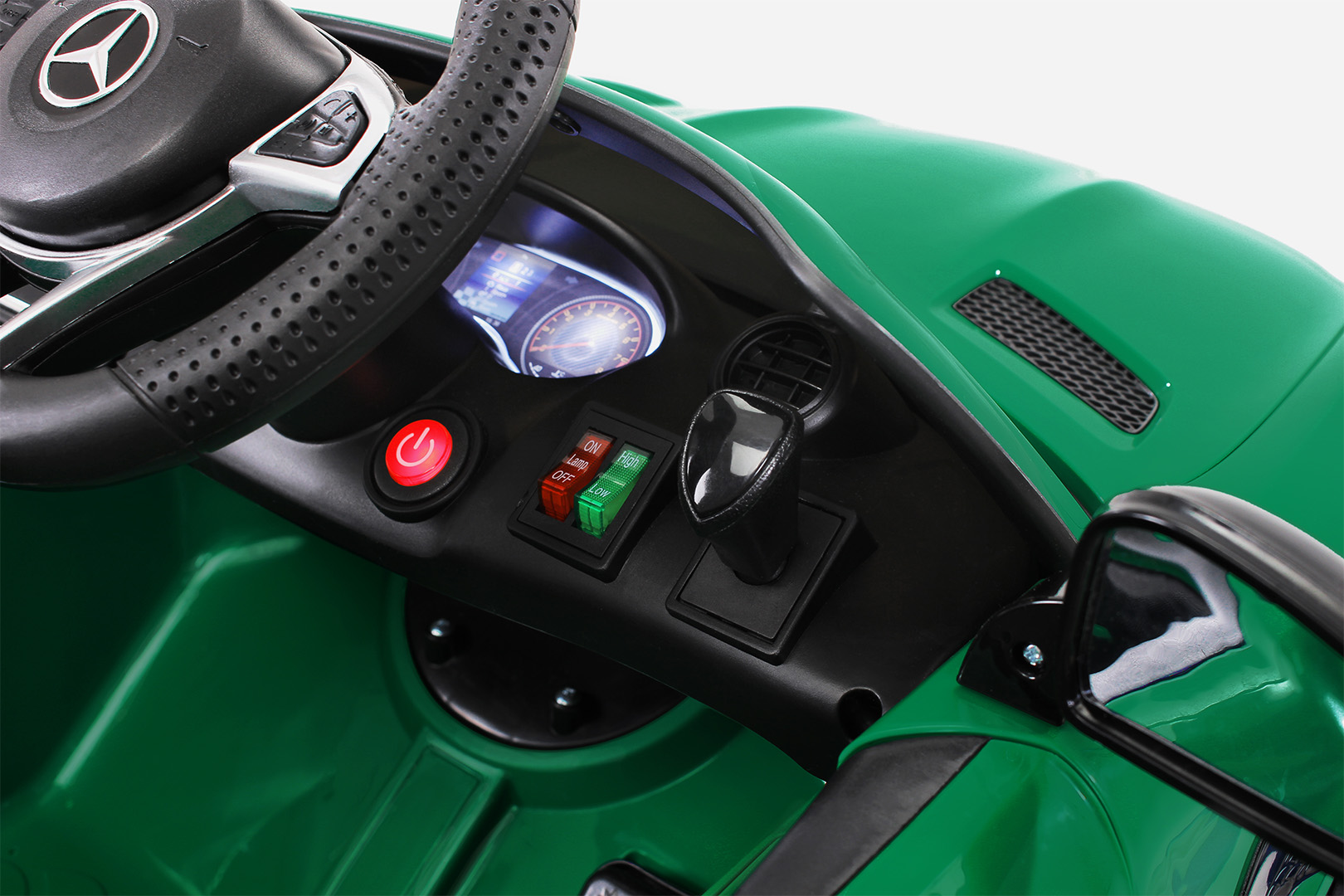 EVA Reifen Kinder Elektroauto Mercedes AMG GT-R lizenziert 25 Watt Ledersitz 