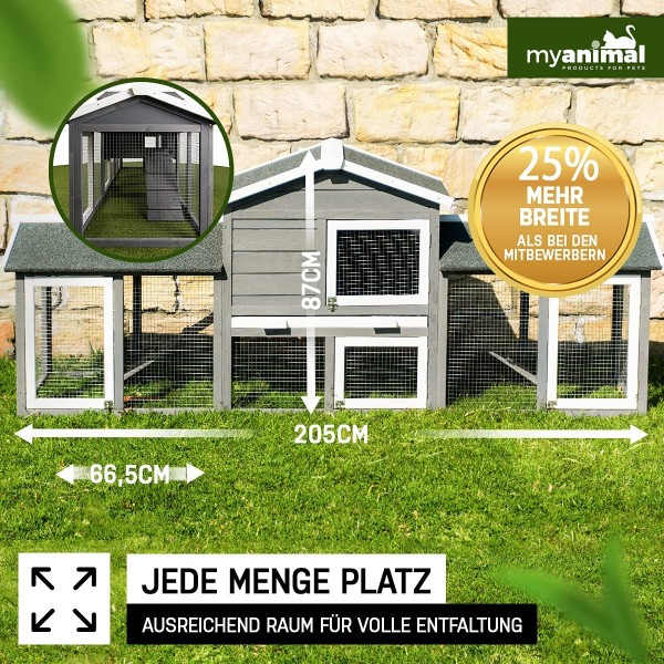 Hasenstall Doppelstockhaus MH03 ᐅ MyAnimal Kaninchenstall miweba GmbH