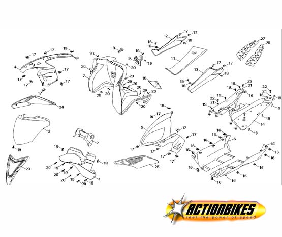 Benzintank für Skooter Baotian BT49QT-12, Verkleidung, Ersatzteile