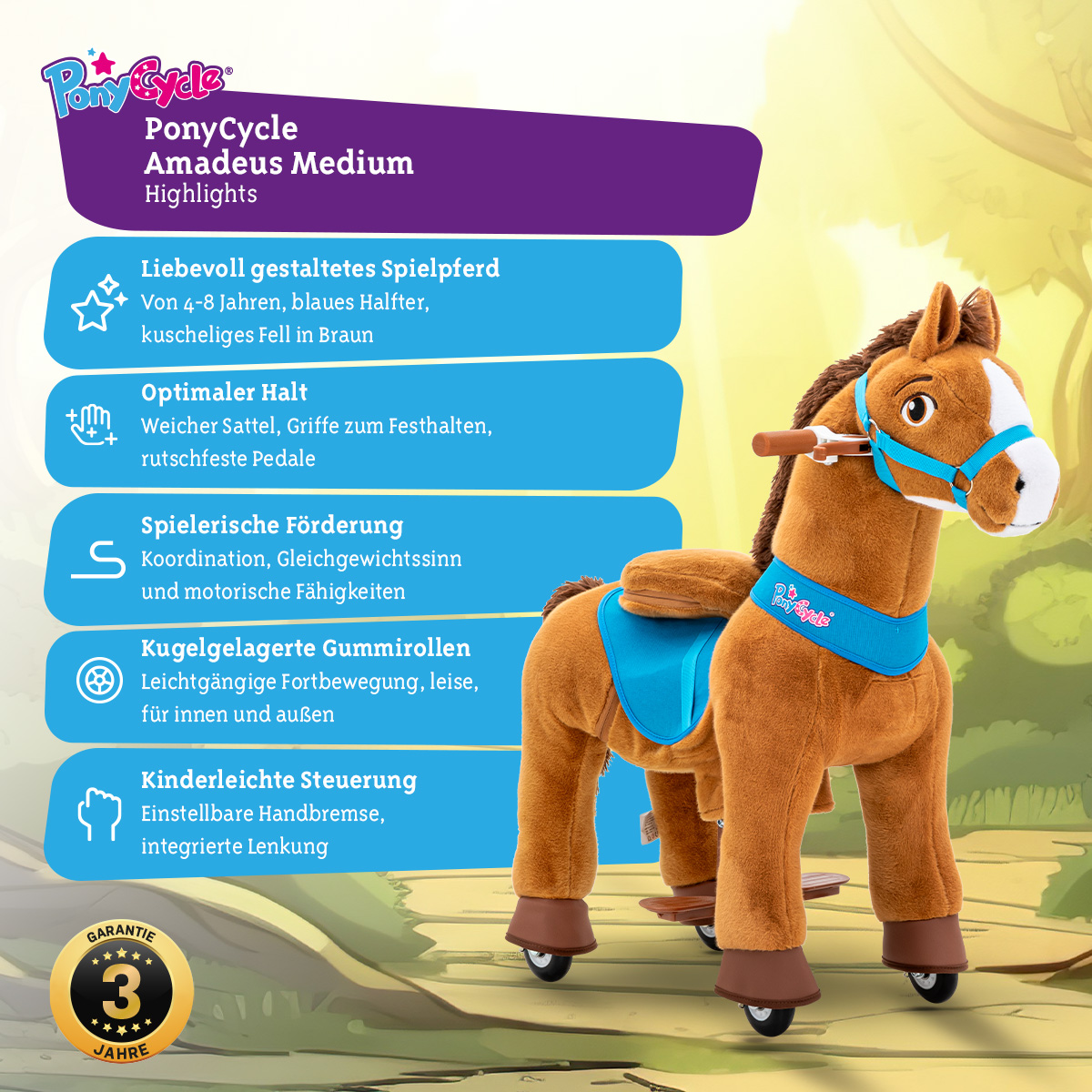 Ponycycle Amadeus Spielpferd zum Reiten