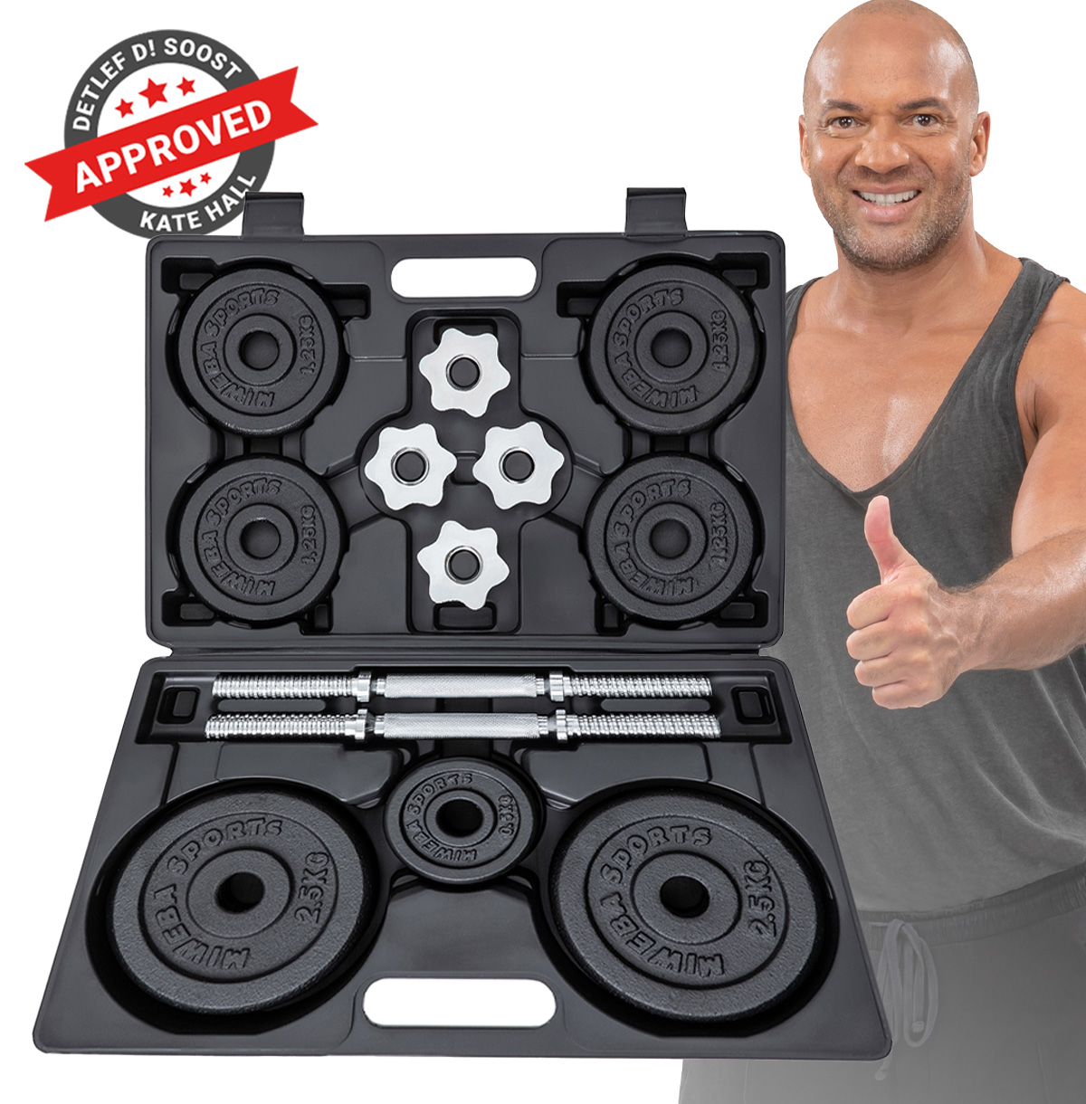 Das Kurzhantel-Set MKH-120 Hantelset mit Koffer