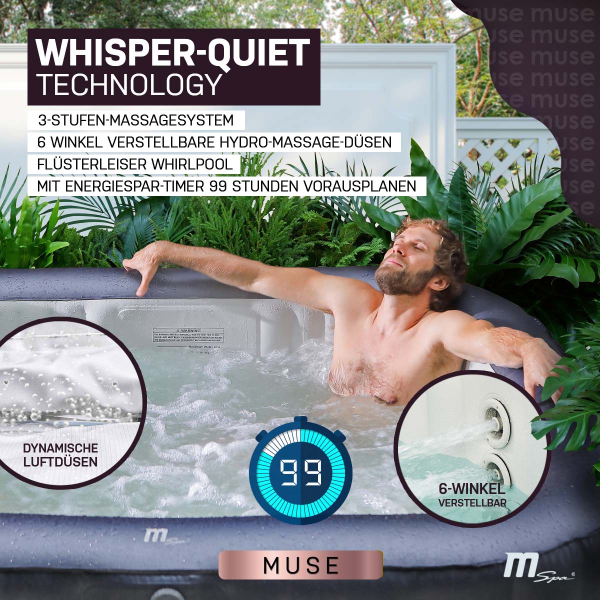 Produktbild MSpa Muse Otium M-OT061 Whisper Quiet Technologie
