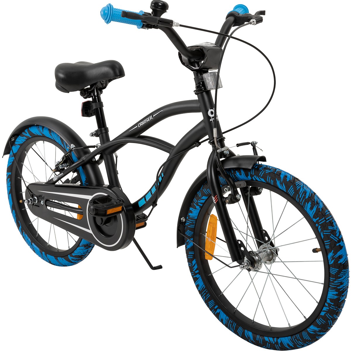 01-kinderfahrrad-schwarz-blau-18-zoll-actionbikes-motors-cruiser-start