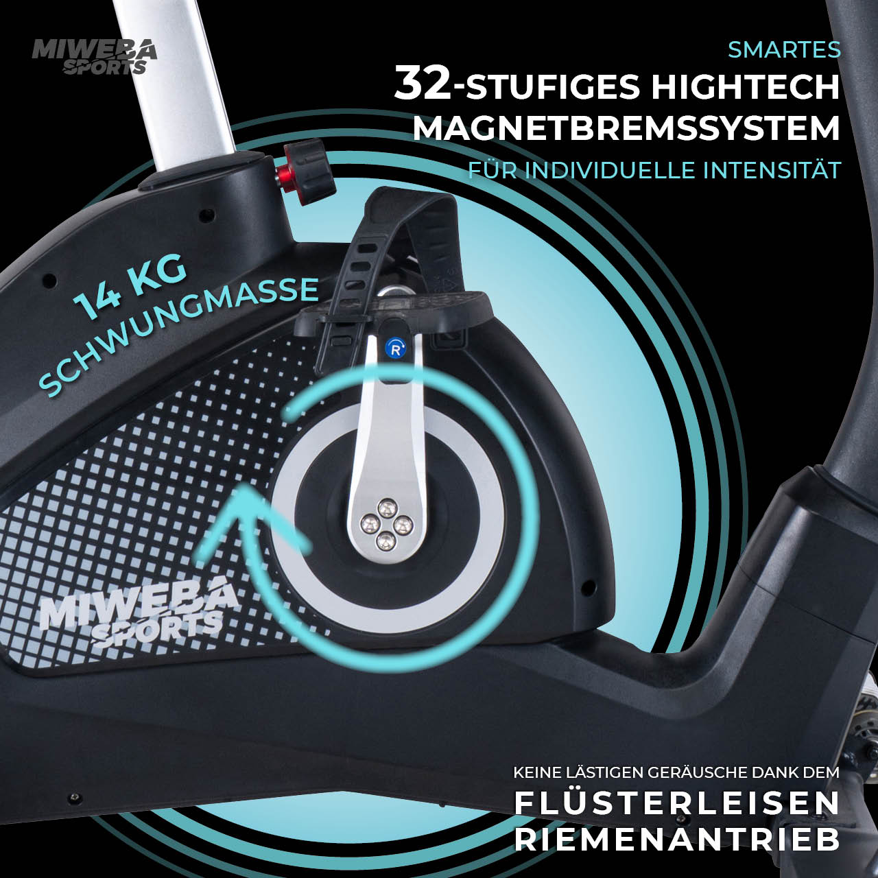 Ergometer Magnetbremssystem Riemenantrieb Ergometer mit Magnetbremssystem und Riemenantrieb