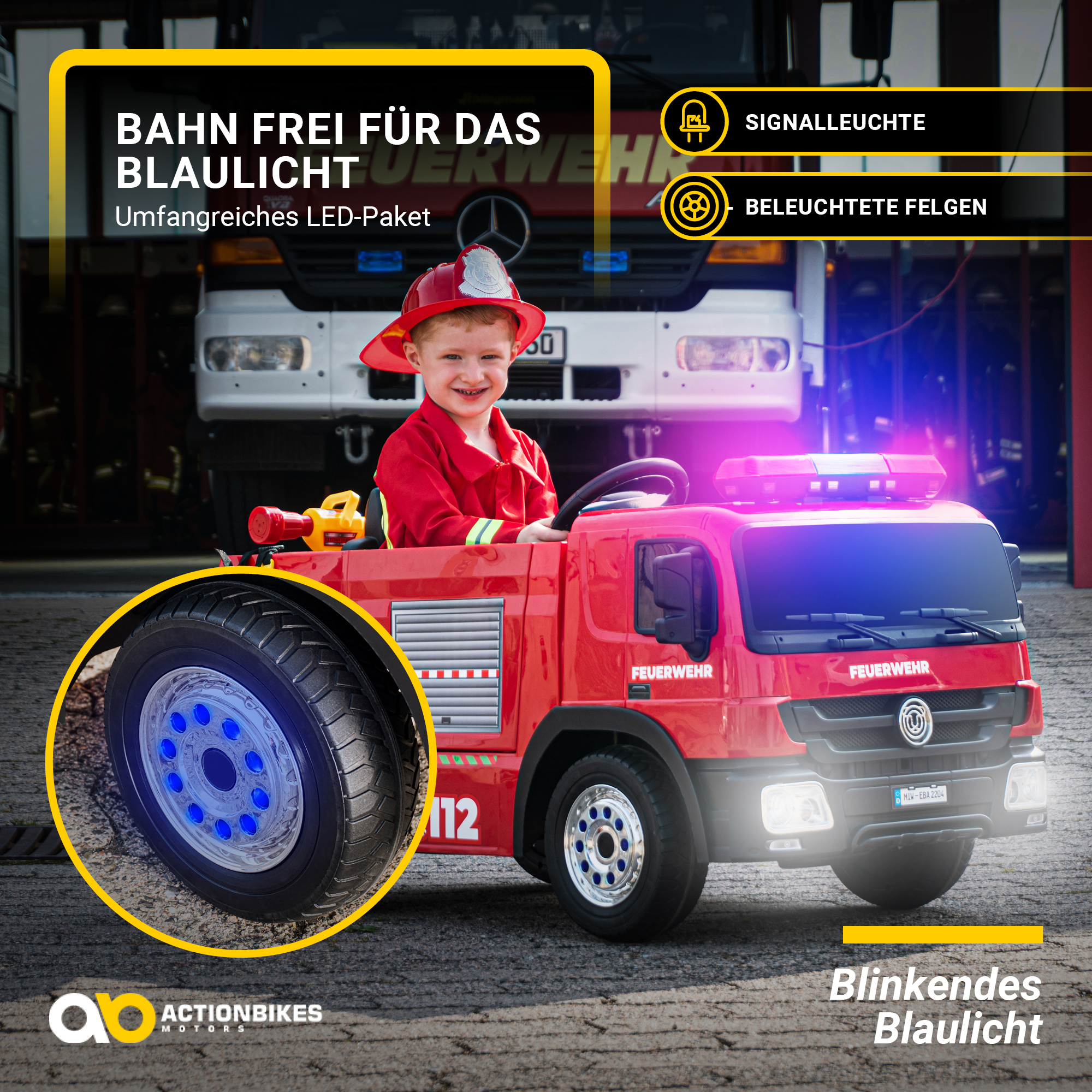 Kinder-Elektro-Feuerwehrauto SX1818: Actionbikes