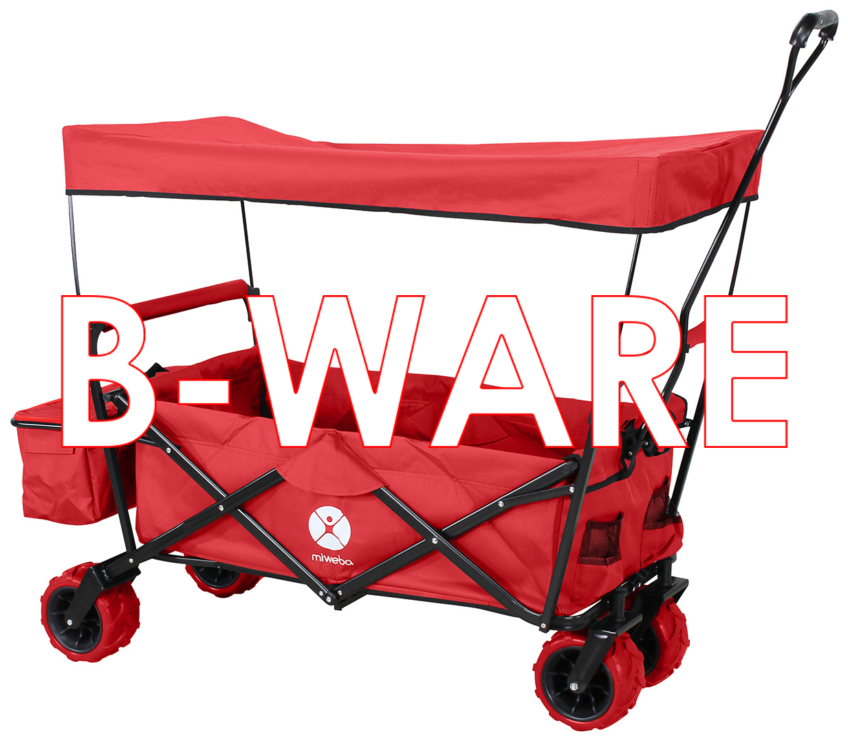 Bollerwagen faltbar Sonnendach Breitreifen Schwarz grau Falt-Bollerwagen B-Ware 