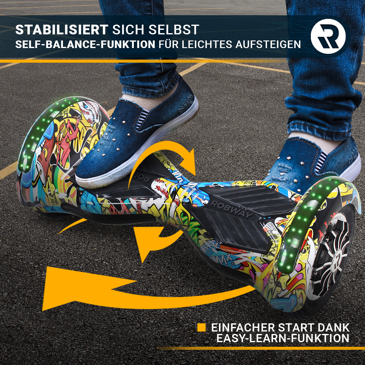 Self-Balance-Hoverboard Robway Selfbalance-Board Funktion