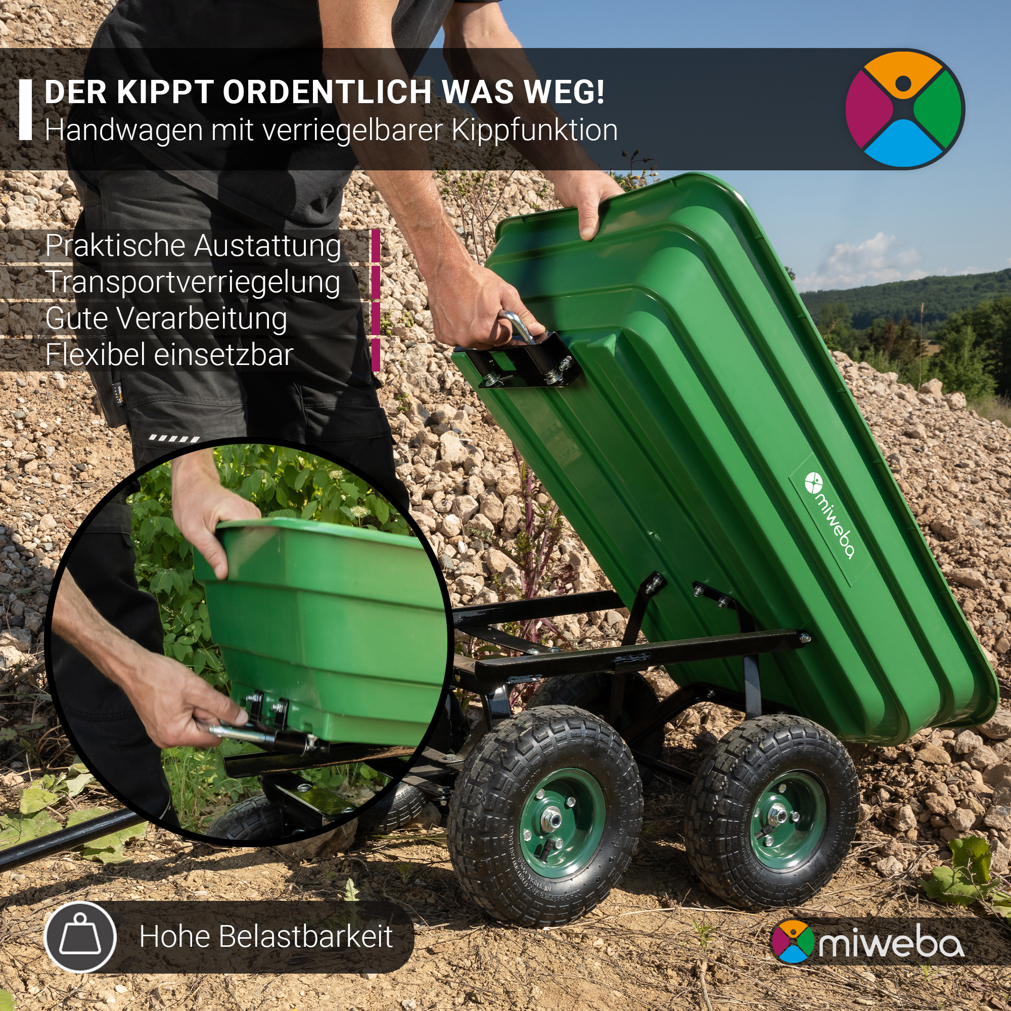 Miweba Bollerwagen Dumper: Transportwagen