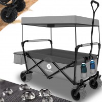 Miweba Bollerwagen MB-10, faltbar, Bremse, abnehmbares Dach, Transporttasche, 100 kg