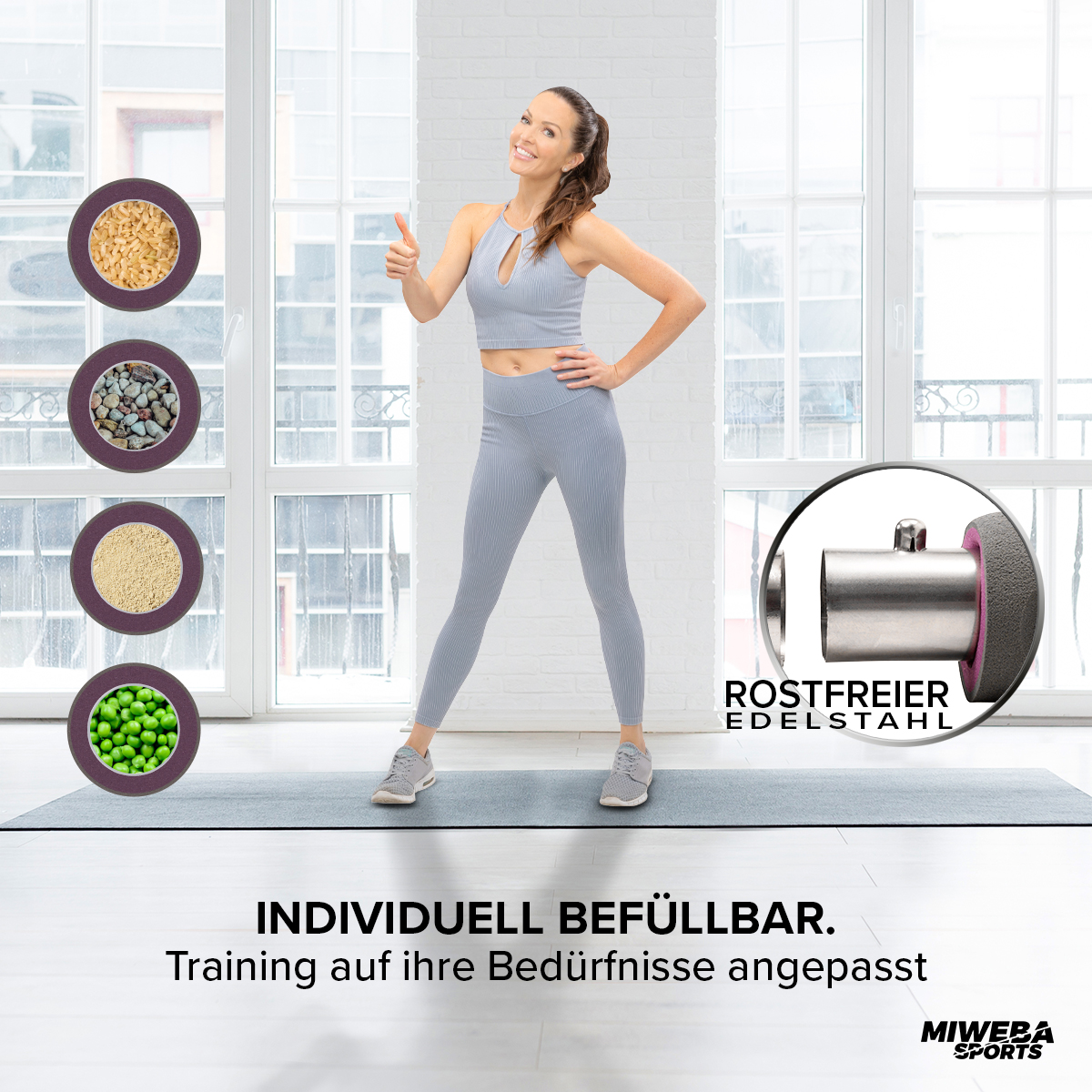 Hula-Hoop-Reifen zum Befüllen ᐅ Miweba Sports Fitnessreifen