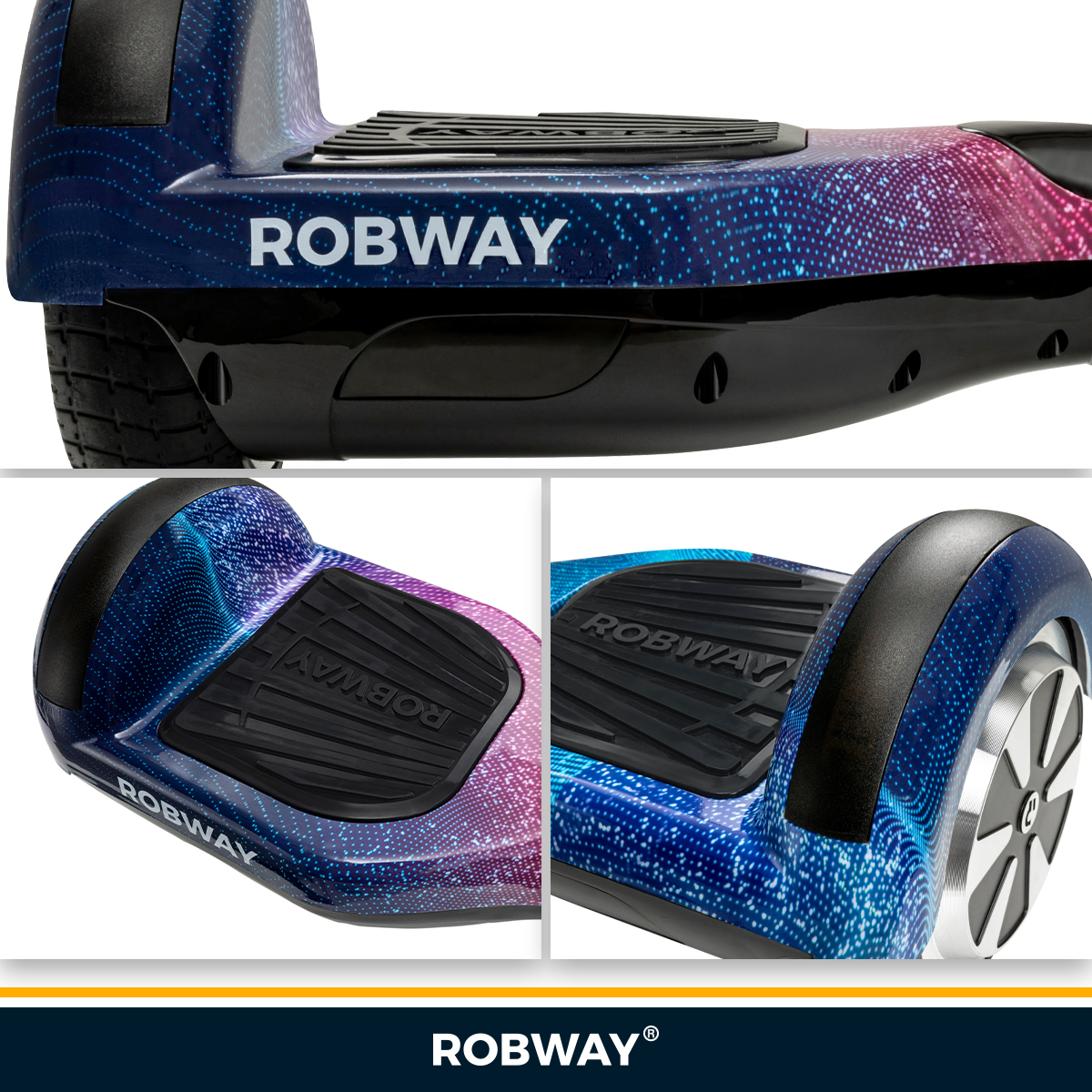 ROBWAY Hoverboard Silikon Schutzhülle Hoverboard Zubehör, schwarz