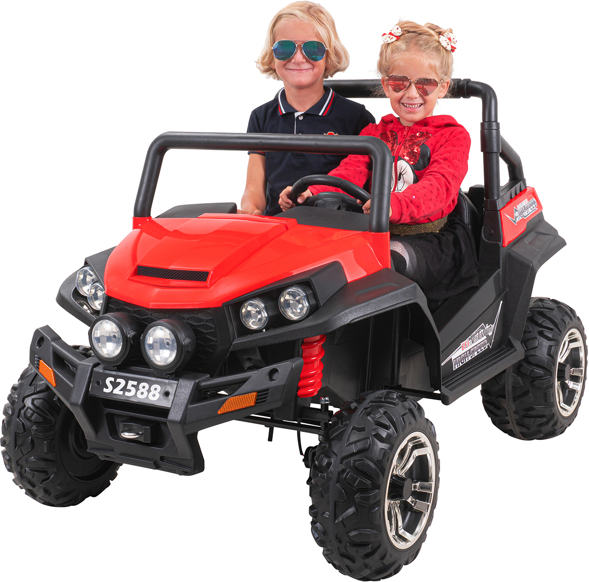 Buggy 4x4 OFF ROAD Kinderauto Kinderfahrzeug Kinder Elektroauto Rot Eva Räder 