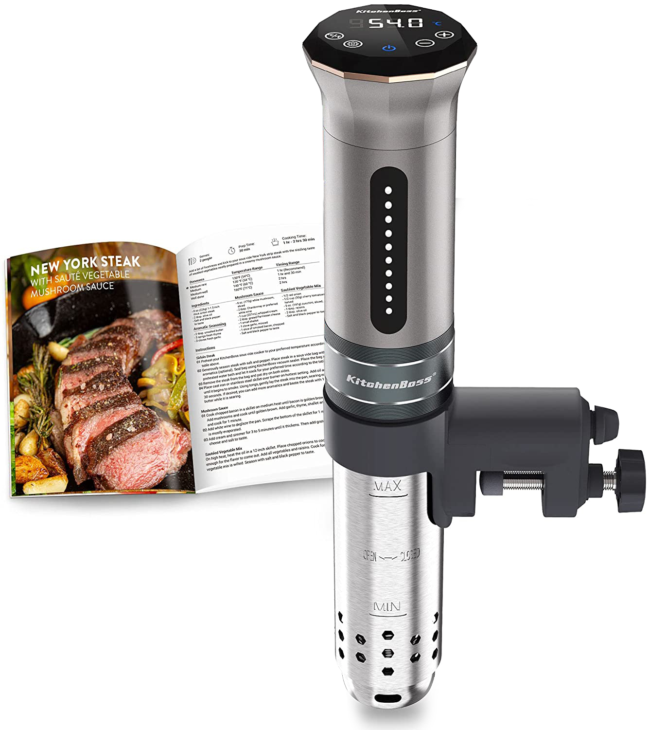 Sous-Vide-Stick G300 hier anschauen KitchenBoss Sous-Vide-Stick G300