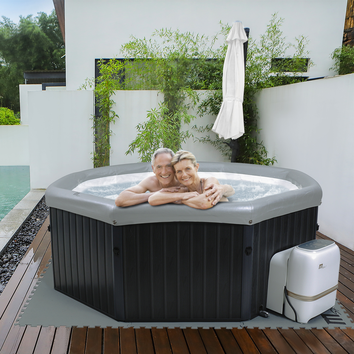 MSpa Frame Tuscany F-TU061 Outdoor Whirlpool mit Holz Optik 2022