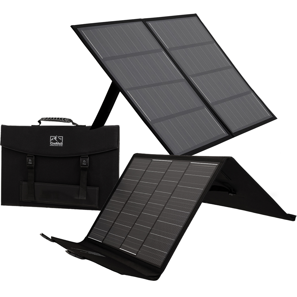 Die Solartasche Sunbalance schwarze Solartasche aufgebaut