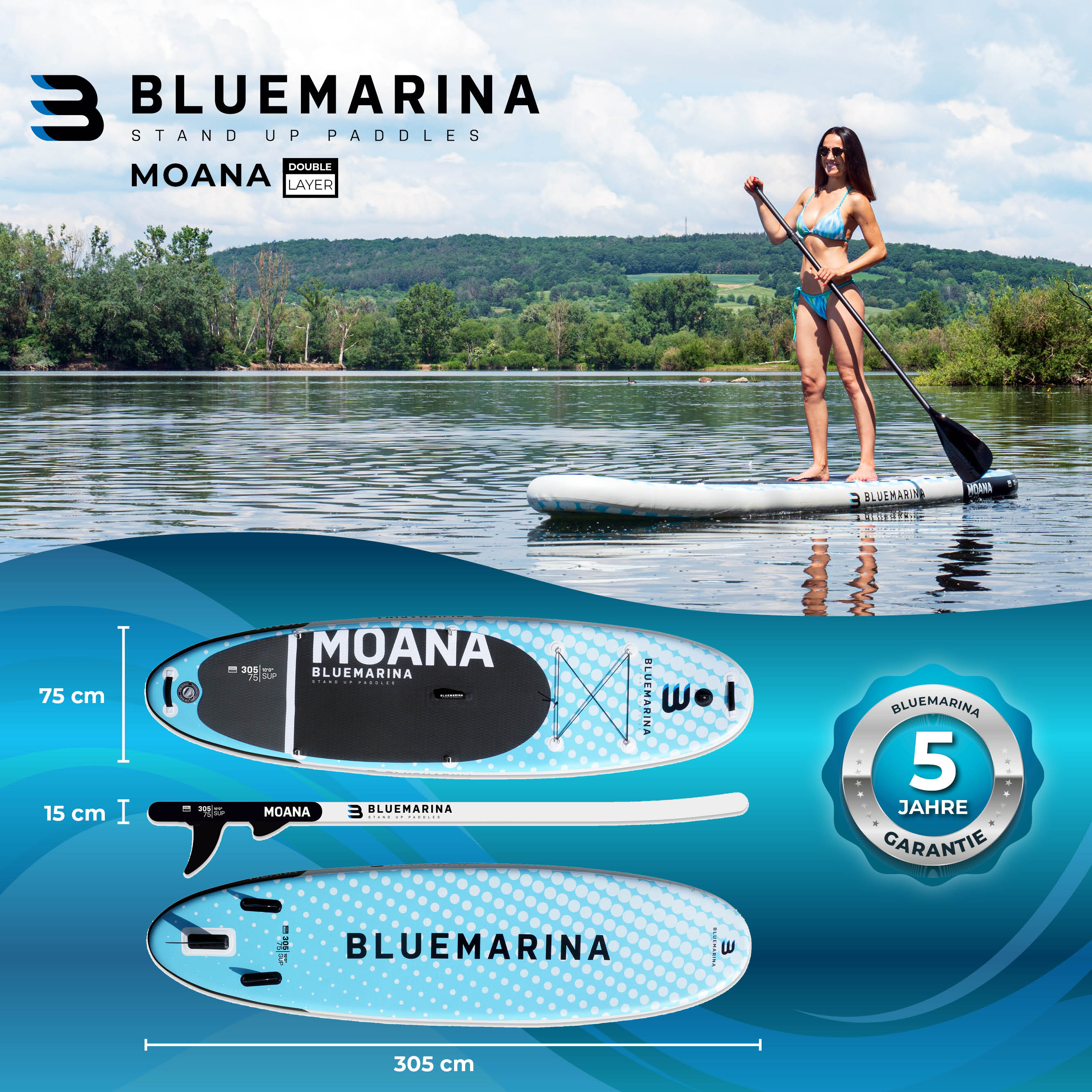 SUP Board Moana Bluemarina Stand Up Paddle miweba GmbH