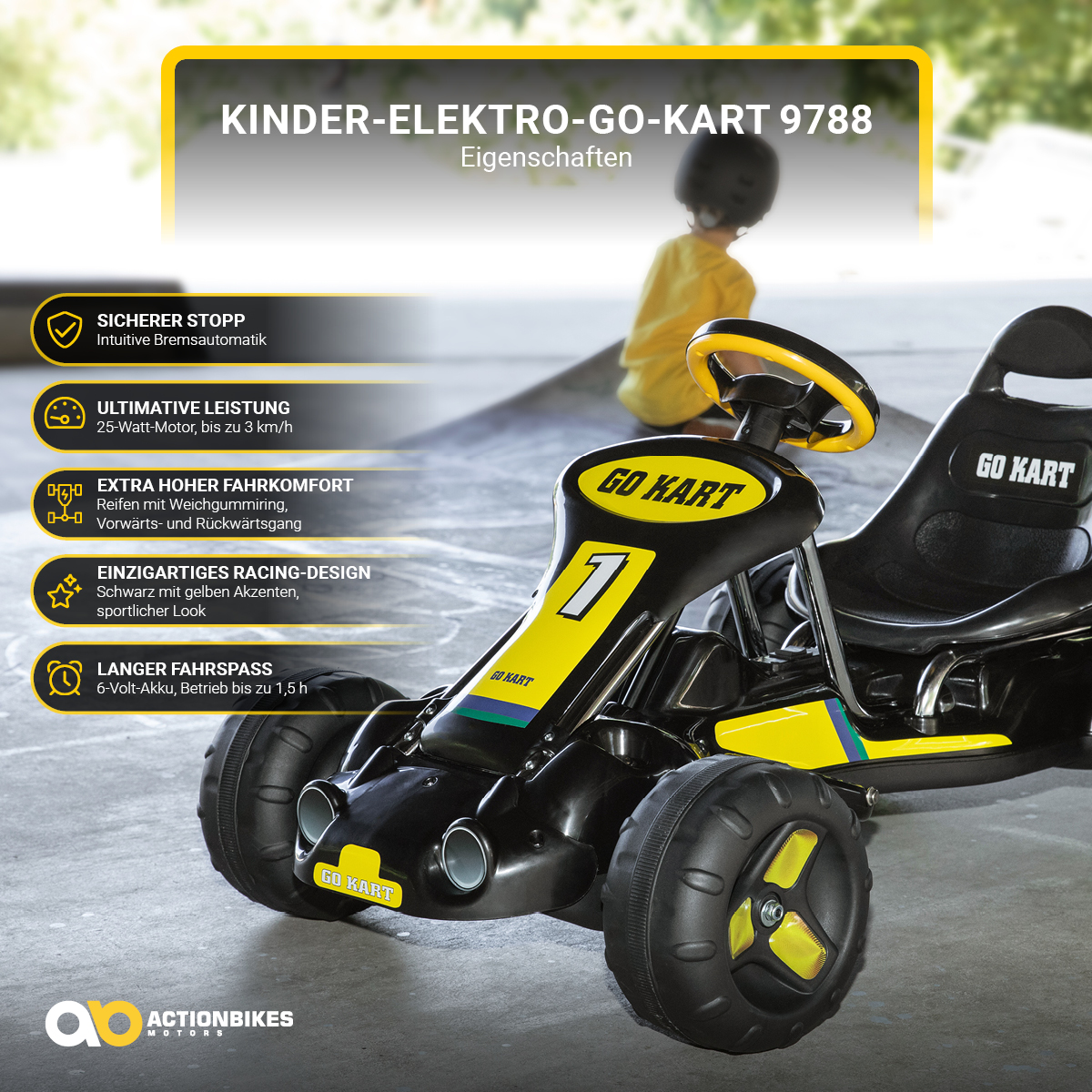 Kinder-Elektro-Go-Kart 9788: Actionbikes