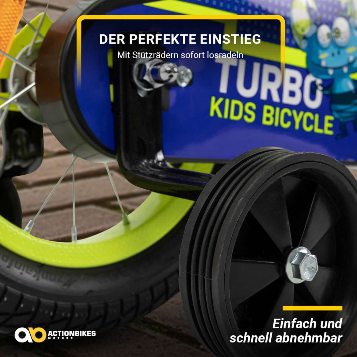 Touch Of Venetian Motocross Kinderfahrrad 16 Zoll - Mit Motorrad Sound & Stützrädern