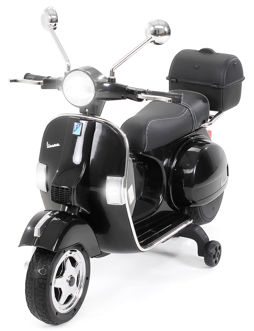VESPA P200E ROLLER VERSTÄRKT SCHWARZ MITTER STÄNDER + FÜSSE Italienisch