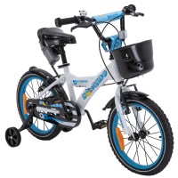 Actionbikes Kinderfahrrad Donaldo 16 Zoll, V-Brake, höhenverstellbar, Stützräder, Korb