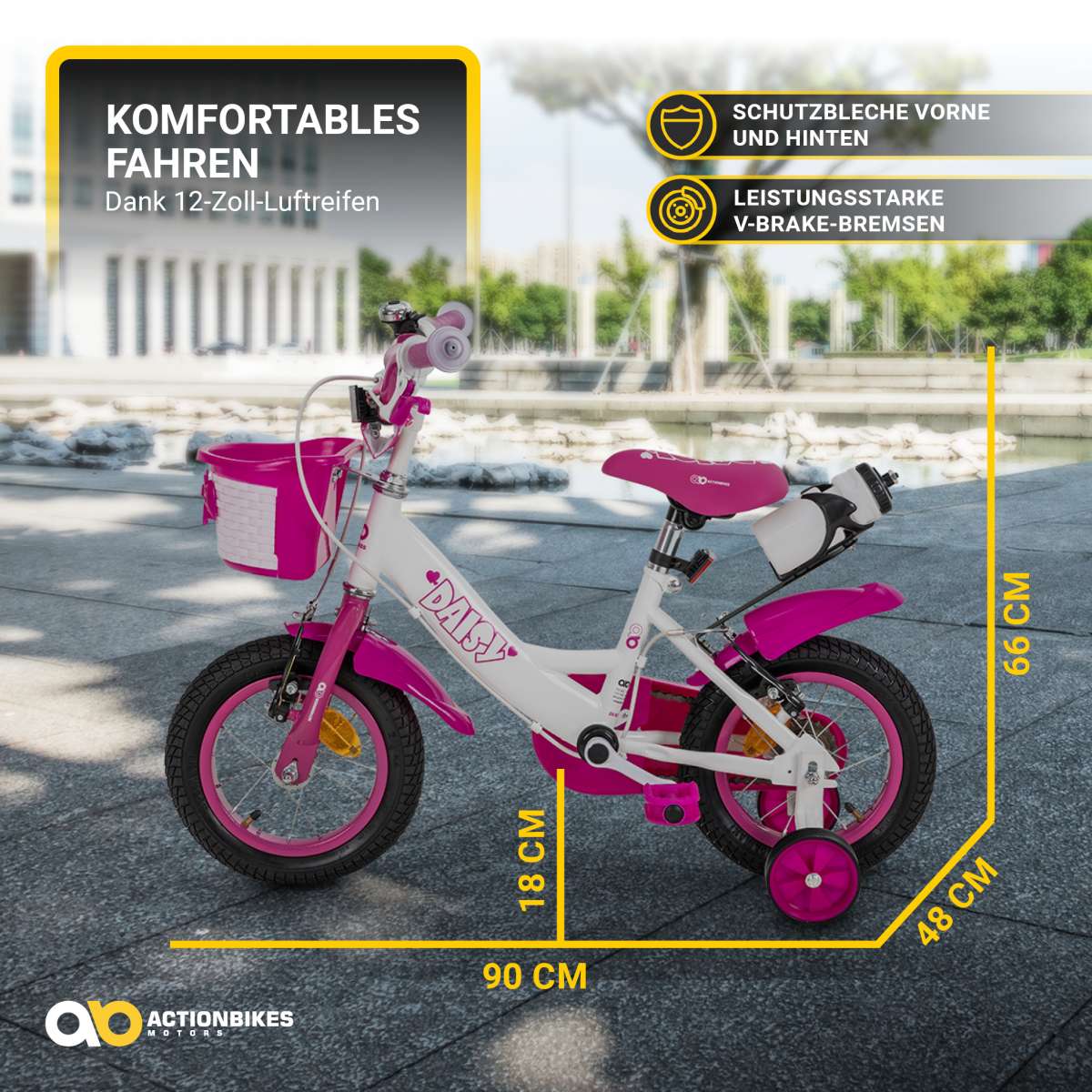 12-Zoll-Kinderfahrrad Daisy: Actionbikes Kinderrad