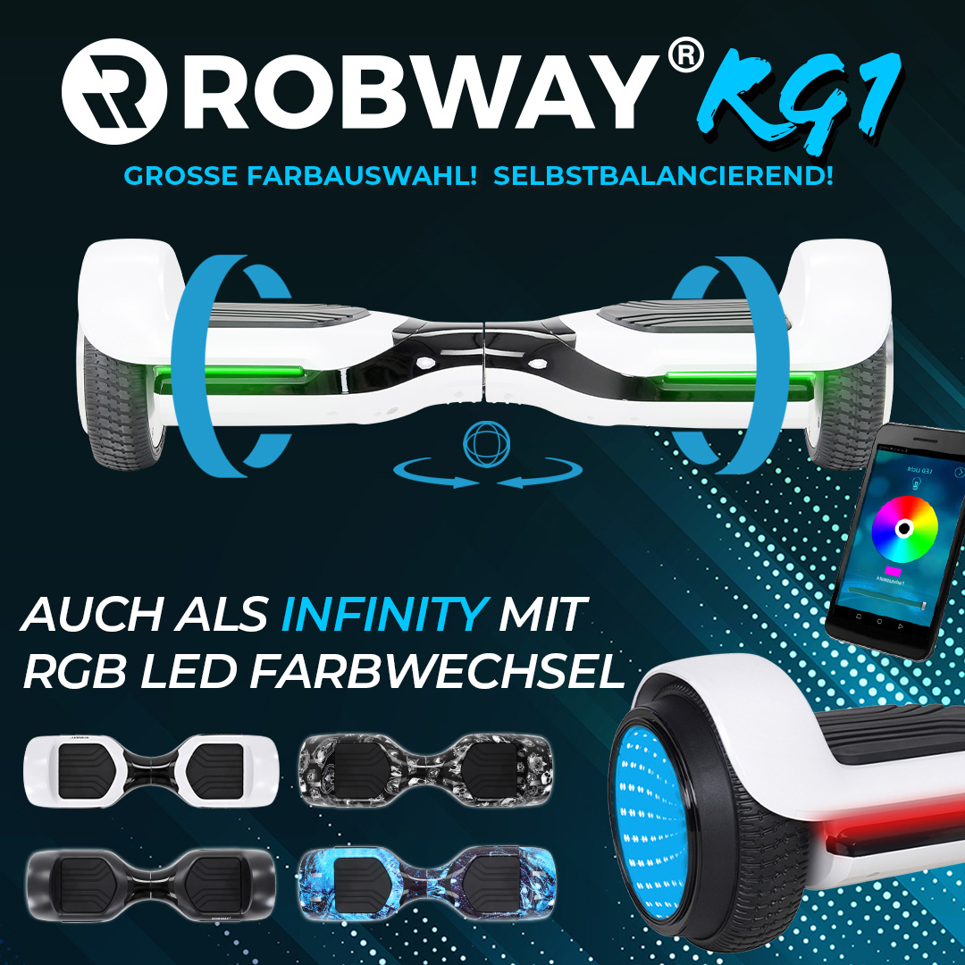 Bluetooth Das Original App 2 x 350 Watt Motoren Self Balance Space Blue Robway RG1 Hoverboard 11 Farben 