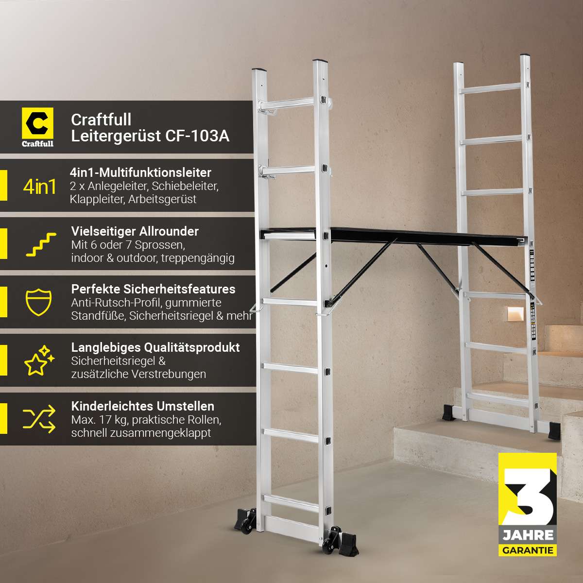Leitergerüst CF103A Craftfull Mehrzweckleiter