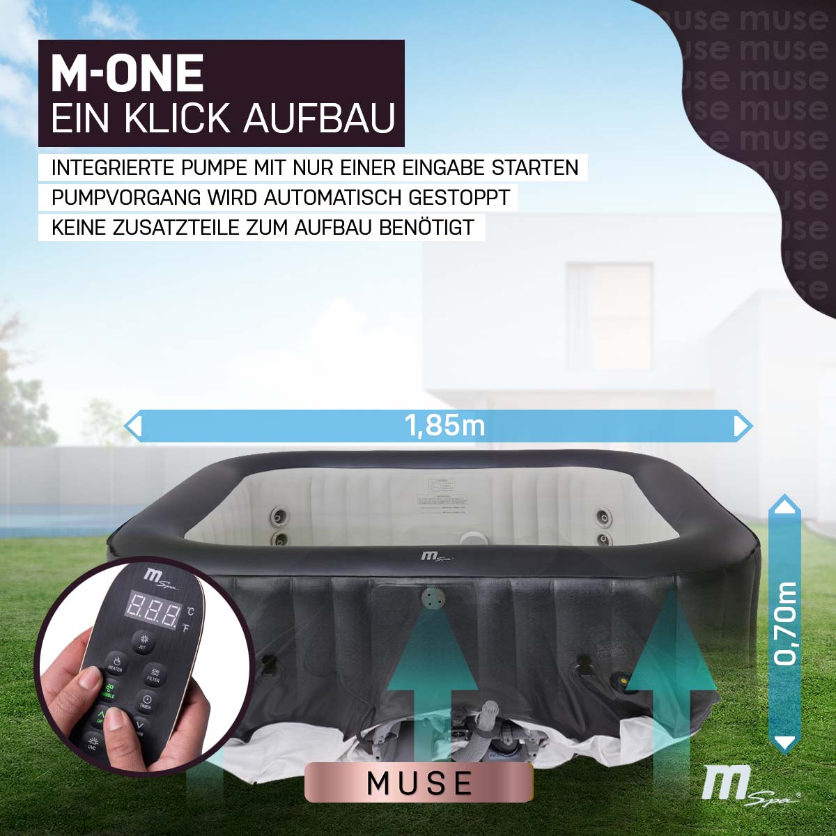 Produktbild MSpa Muse Otium M-OT061 M-One Aufbau mit einem Klick