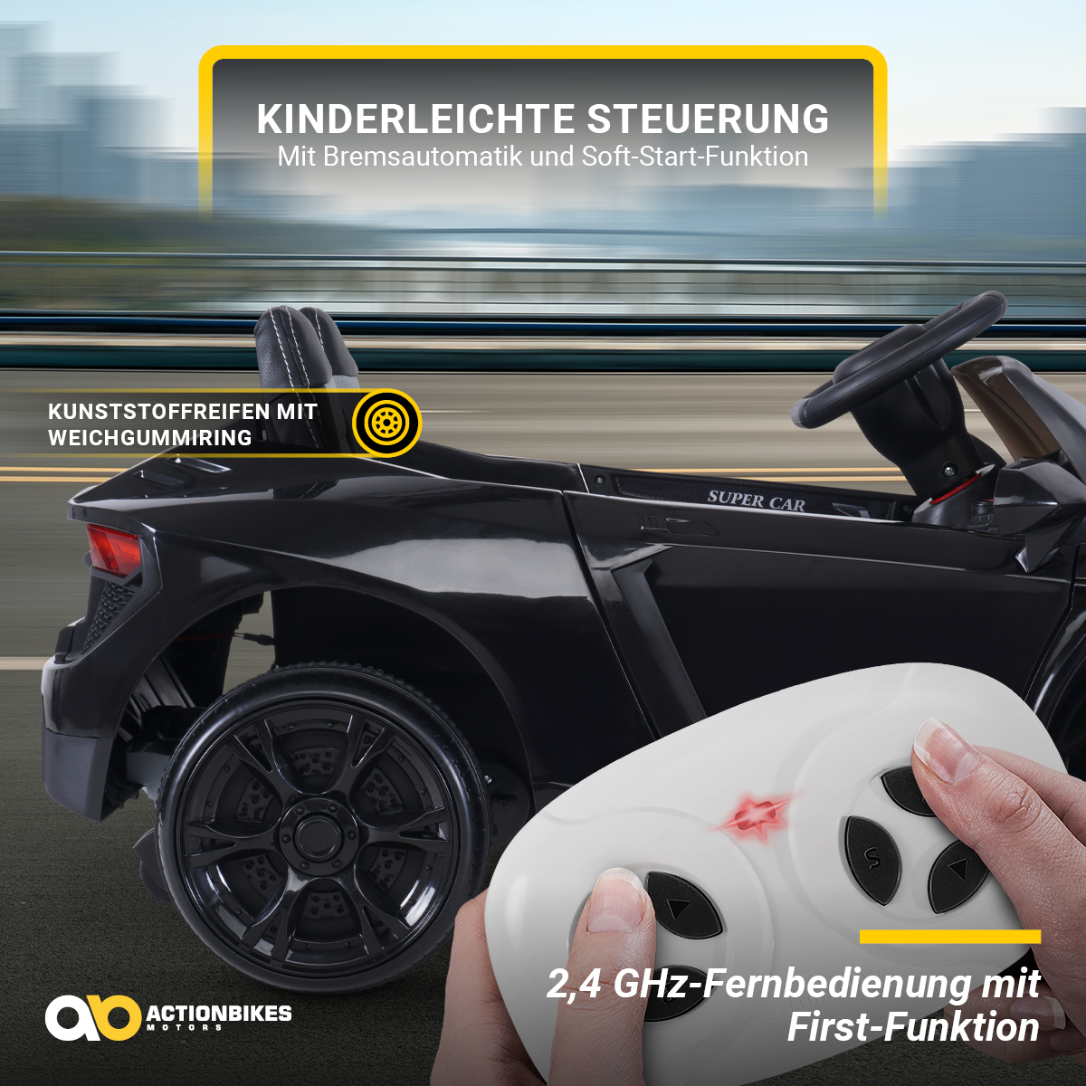 ACTIONBIKES MOTORS Kinder Elektroauto Porsche Look Premium