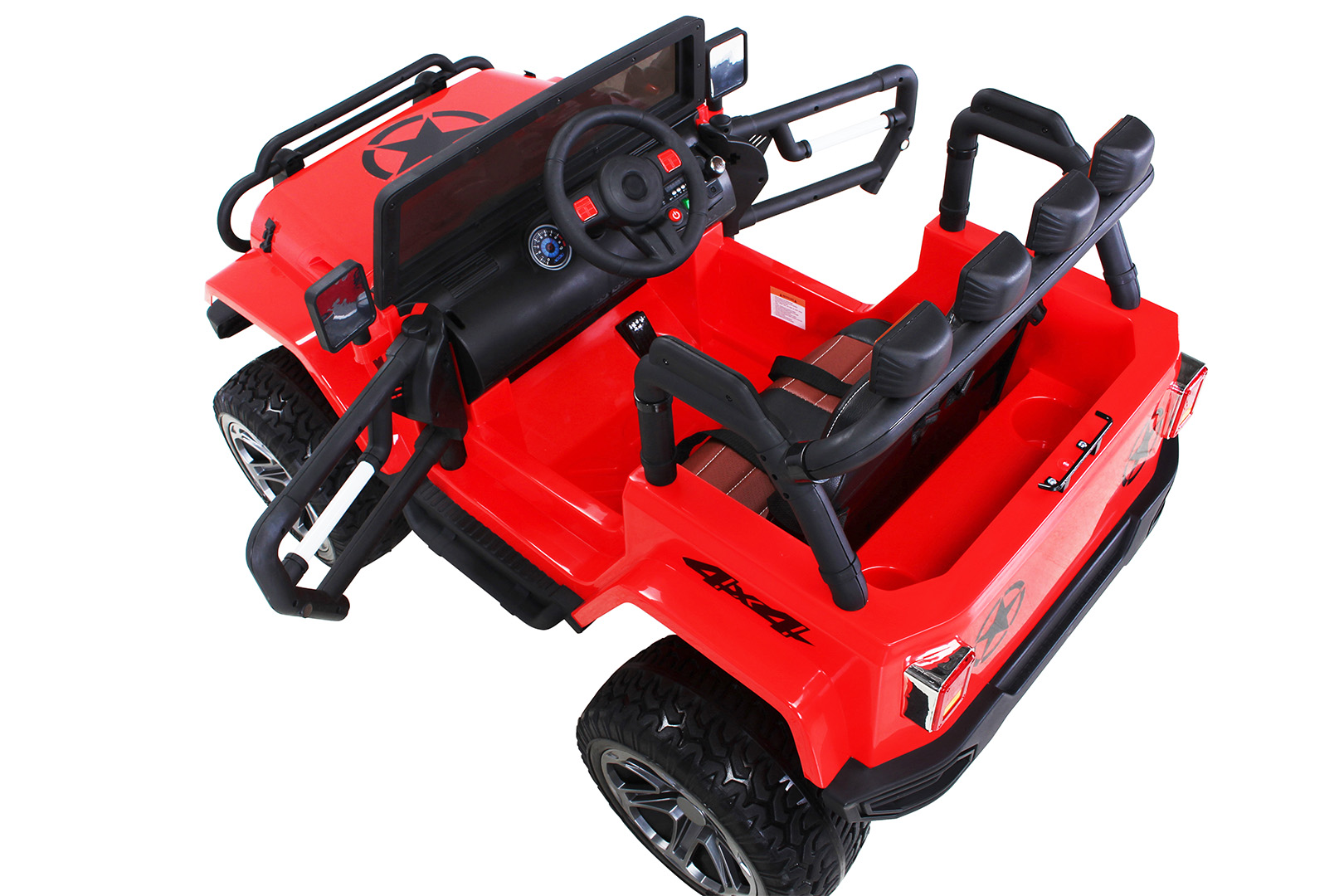 Rot Actionbikes Motors Kinder Elektroauto Wrangler Offroad Jeep Allrad 2 Sitzer 4 X 35watt 2x10ah Batterie Eva Reifen 4x4 Spielzeug Elektrofahrzeuge