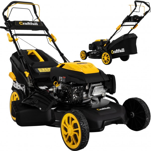01-benzin-rasenmaeher-elektrostarter-schwarz-gelb-craftfull-cr-196-30e-startbild